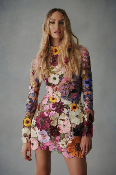 Amalia - Floral Jurk met Lange Mouwen