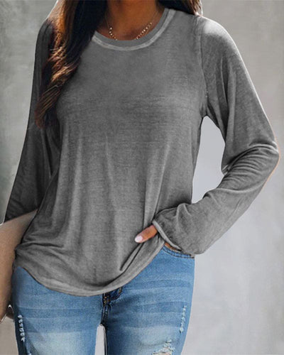 Eliana - Top met lange mouwen en ronde hals