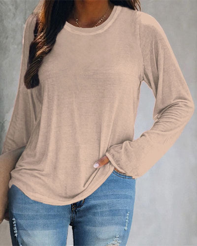Eliana - Top met lange mouwen en ronde hals