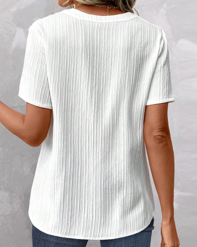 Danique - Shirt Met Een V-hals In Een Egale Kleur