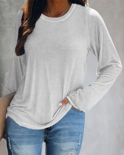 Eliana - Top met lange mouwen en ronde hals