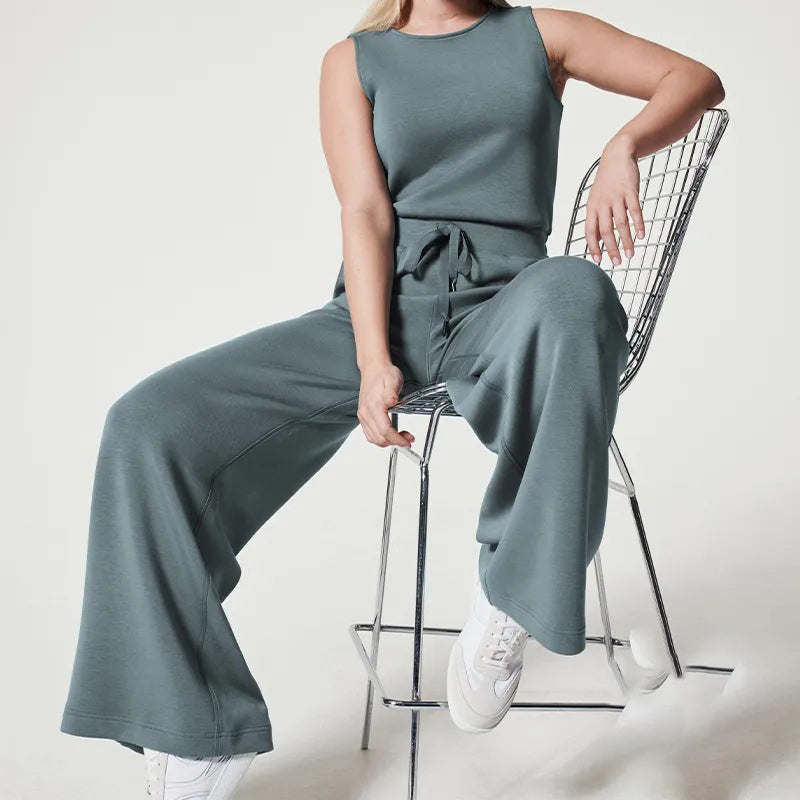 Aubrey - Veelzijdige elegantie Mouwloze effen jumpsuit