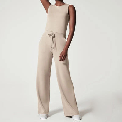 Aubrey - Veelzijdige elegantie Mouwloze effen jumpsuit