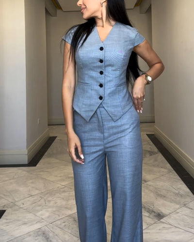 Laura - Linnen Blouse en Broek Set