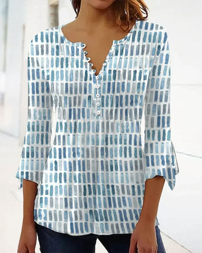 Lina | Blouse met 3/4 mouw en V-hals