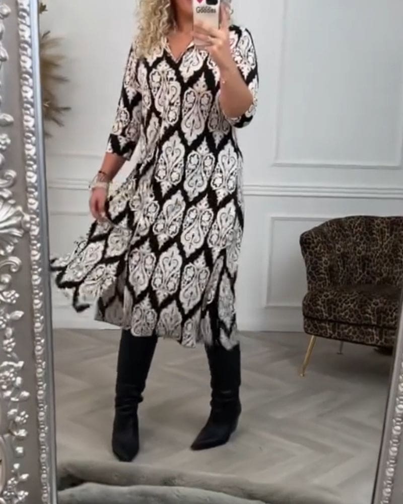 Vieve elegante jurk met chique zijsplitten