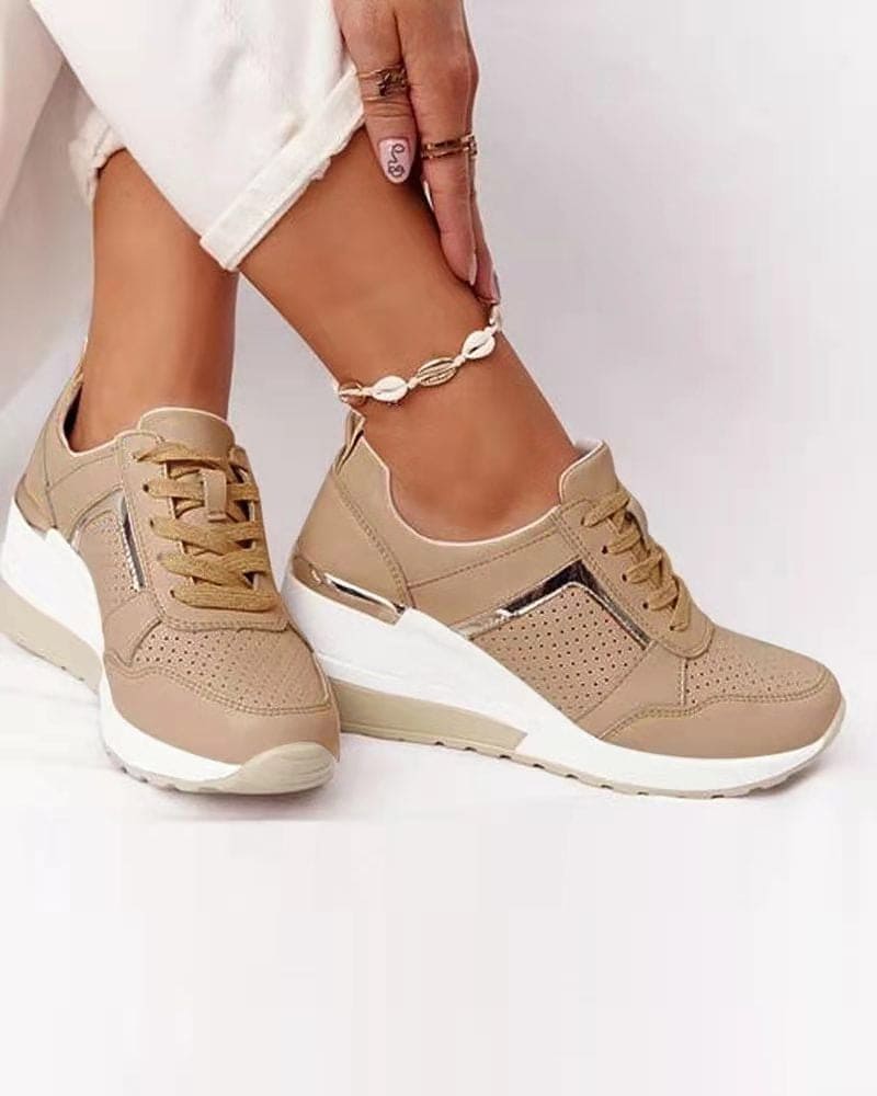 Isa - Sneakers met een mesh en sleehak