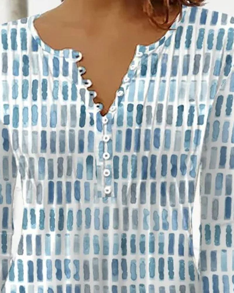 Lina | Blouse met 3/4 mouw en V-hals