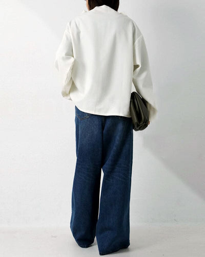 Emma - Damesblouse met losse pasvorm en lange mouwen