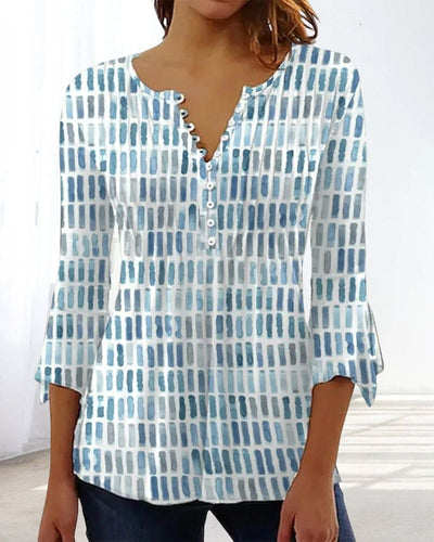 Lina | Blouse met 3/4 mouw en V-hals