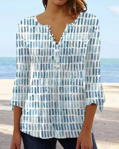 Lina | Blouse met 3/4 mouw en V-hals