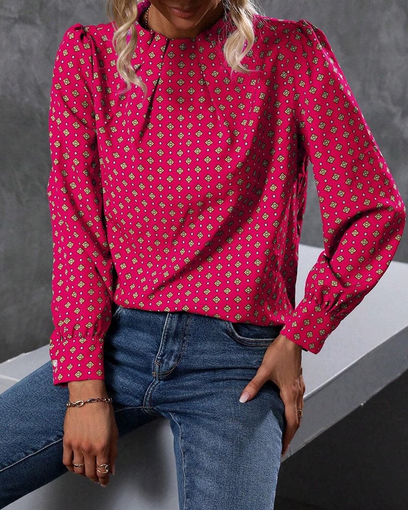 Anna - Blouse in vintage stijl met prints