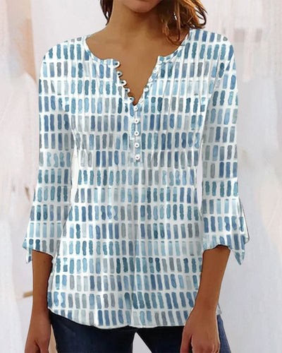 Lina | Blouse met 3/4 mouw en V-hals