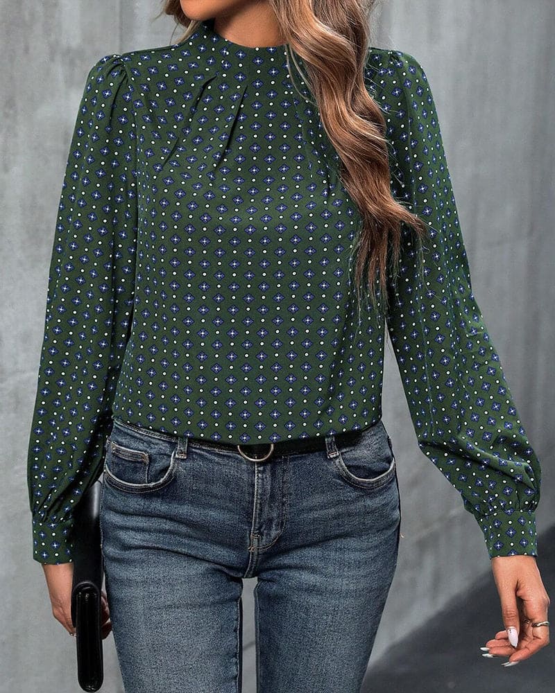Anna - Blouse in vintage stijl met prints