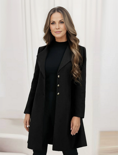 Denise - Comfortabele Elegante Wollen Jurk Jas voor Dames