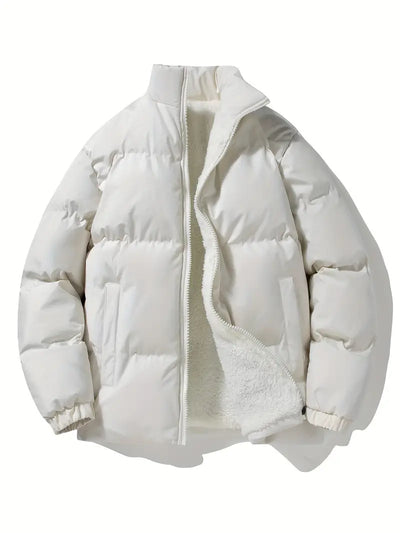 Tomy - Heren Warme Fleece Puffer Jas met Opstaande Kraag en Zakken - Stijlvolle Winterjas