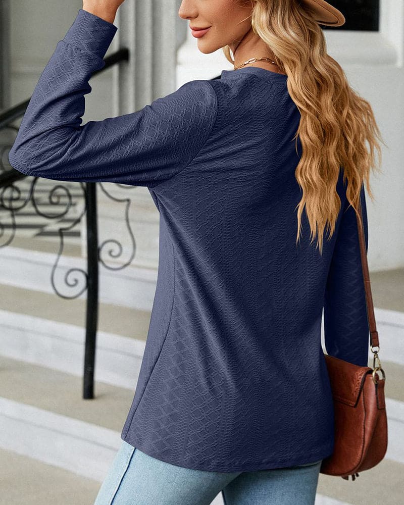 Lotte | Blouse met coltrui in één egale kleur