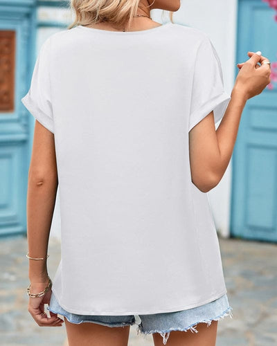 Merle | Kanten Blouse Met Korte Mouwen