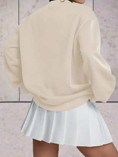 Mabel - Comfortabele effen oversized trui met ronde hals en dikke kwaliteit