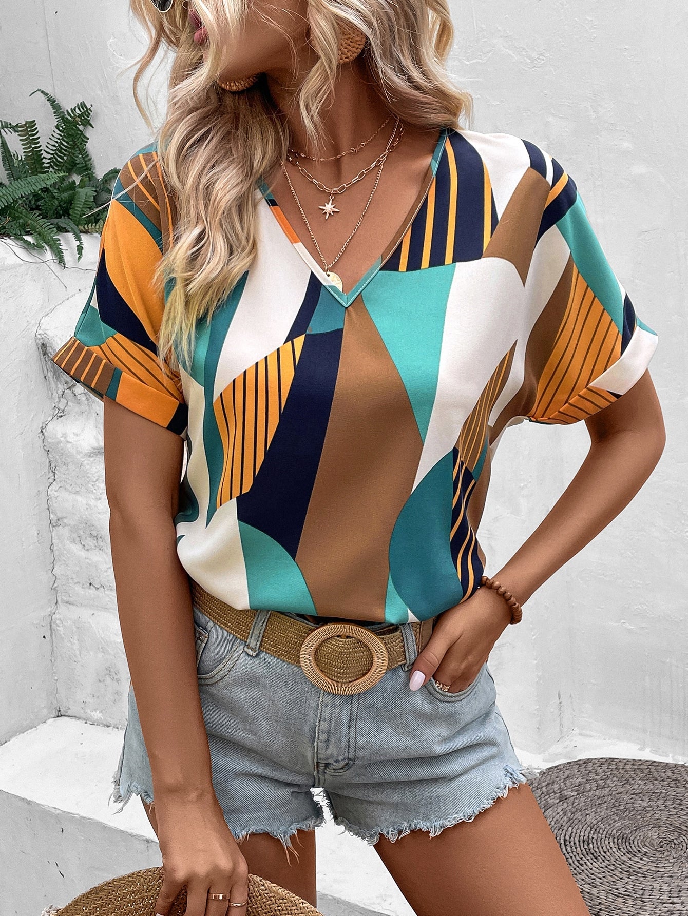 Luna - Casual boho print top