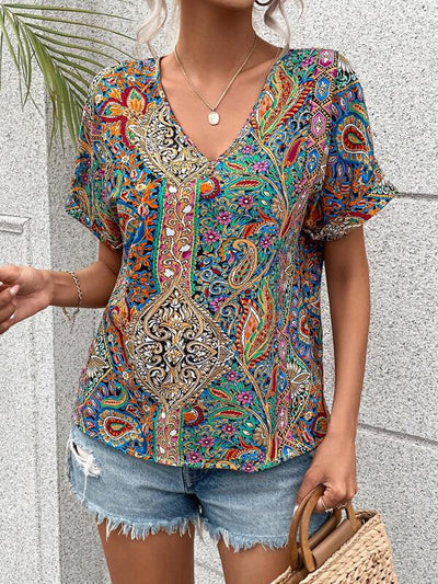 Luna - Casual boho print top