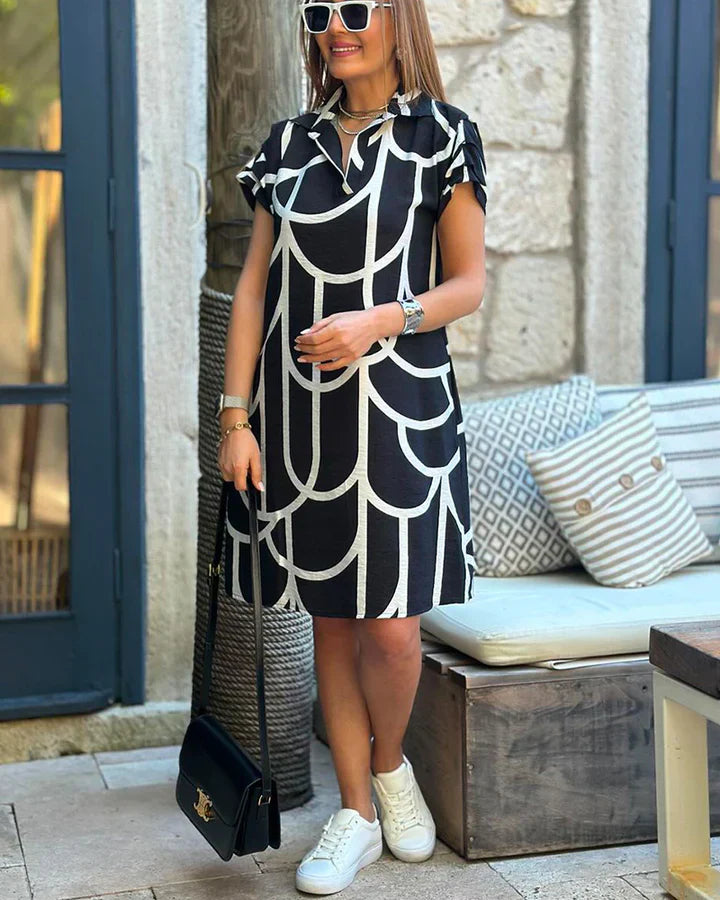 Ilse - Elegante Midi-jurk met korte mouwen