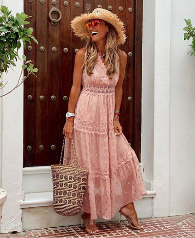 Cheyenne - Elegante getailleerde maxi jurk