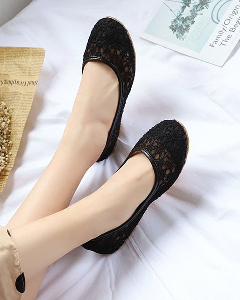Manon | Schoenen met een platte zool, ronde neus en mesh