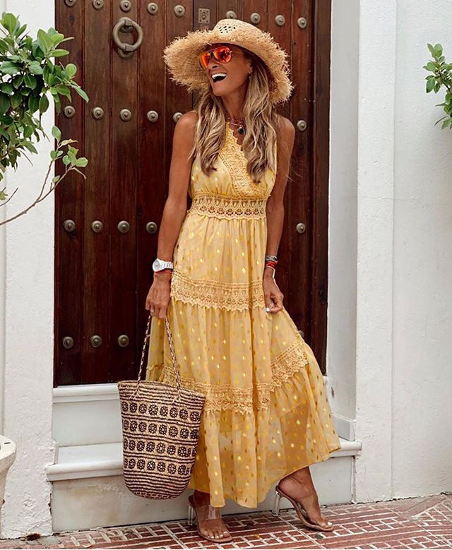 Cheyenne - Elegante getailleerde maxi jurk