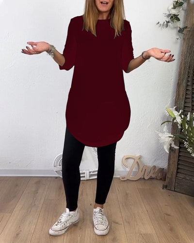 Lisa - Middellange Top met Ronde Hals