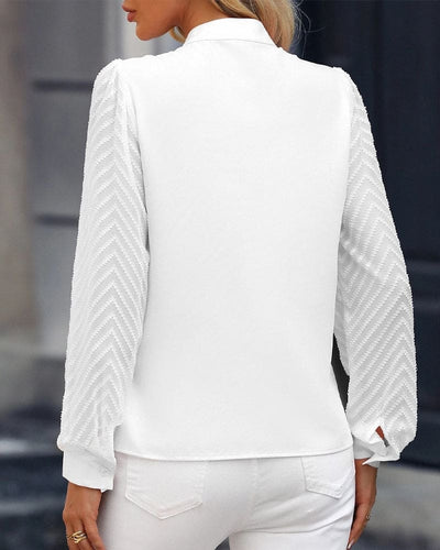 Anna - Blouse met lange mouwen in effen kleur