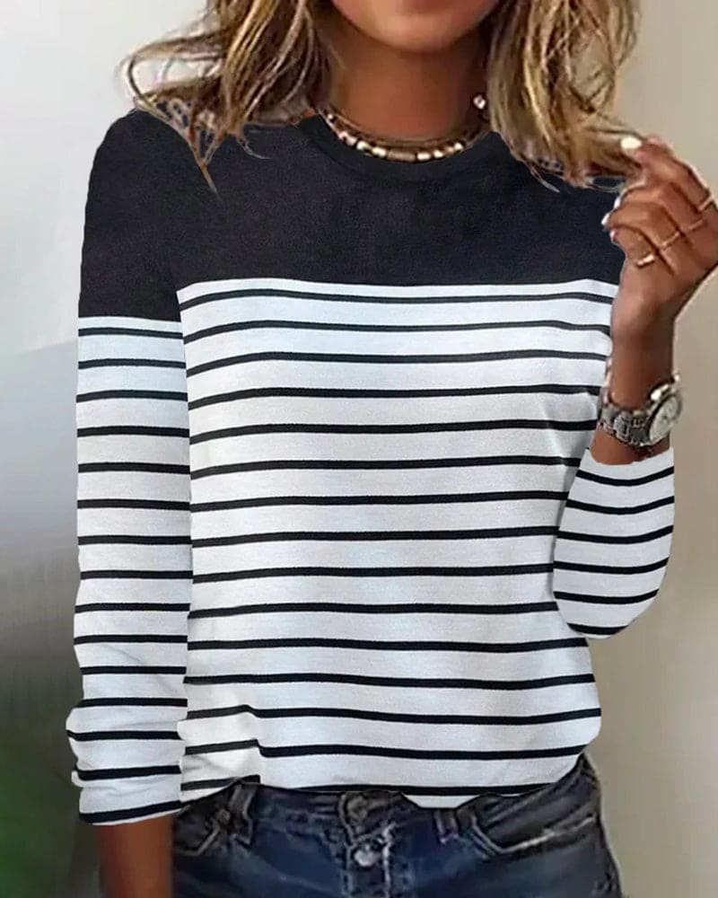 Noor | Blouse met strepen en lange mouwen