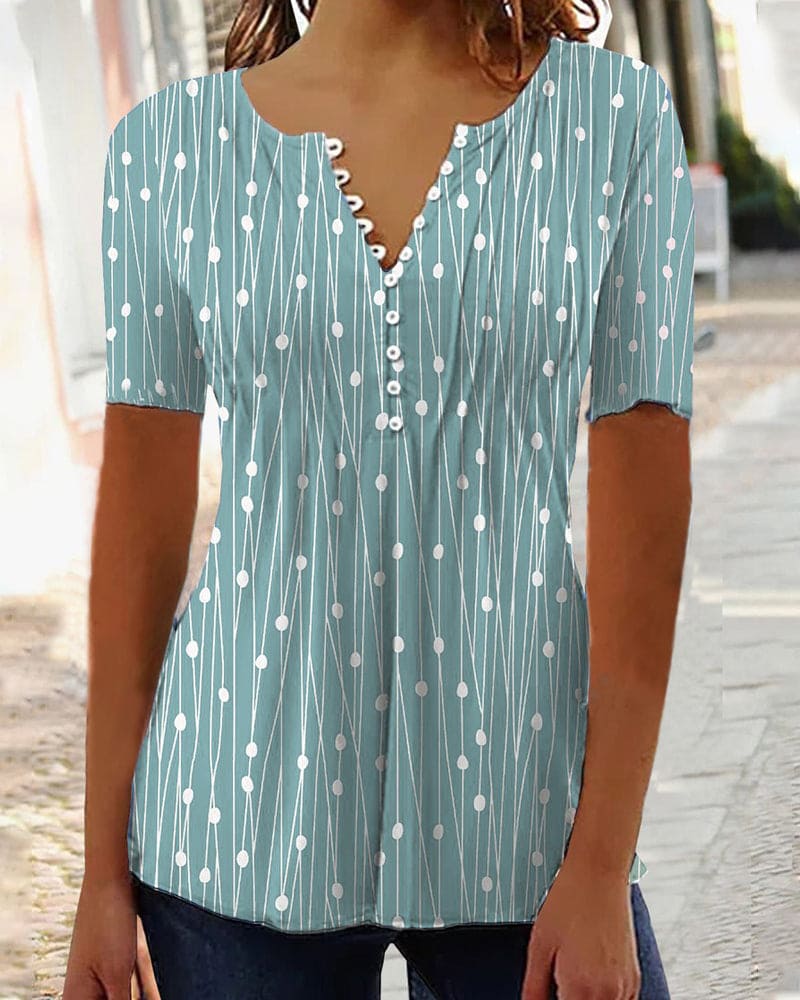 Zara | Puntige blouse met polkadots en V-hals