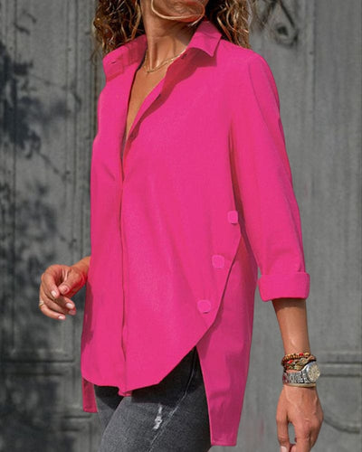 Ylva | Oversized Blouse Met Onregelmatige Snit En Lange Mouwen