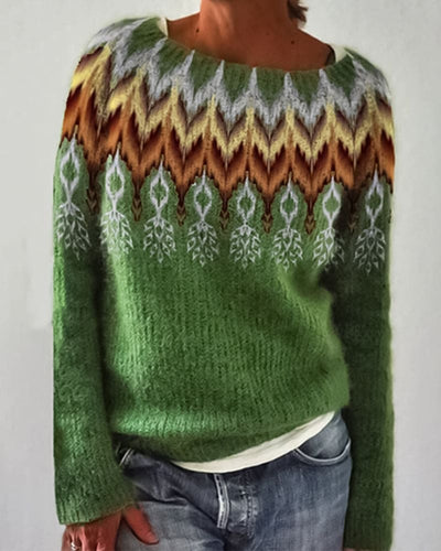 Amelie - Colourblock trui met ronde hals