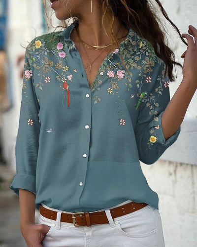 Fleur - Blouse met lange mouwen en bloemenprint