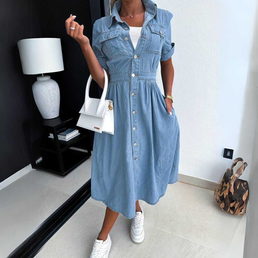 Mia | Trendy Dames Denim Jurk