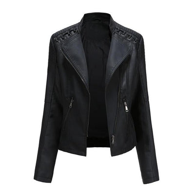 Goose - Trendy leren-look jas voor vrouwen met schuine rits