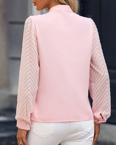 Anna - Blouse met lange mouwen in effen kleur