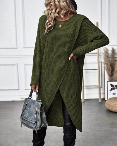 Brinley - Jurk met Onregelmatige Zoom en Effen Kleur