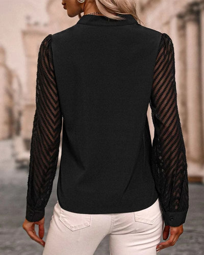 Anna - Blouse met lange mouwen in effen kleur
