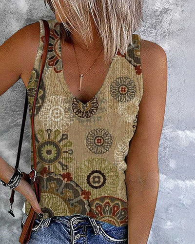 Xandra | Blouse met V-hals en print