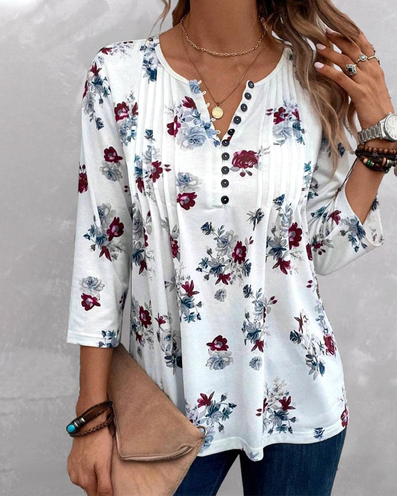 Maud | Elegante bloemenblouse