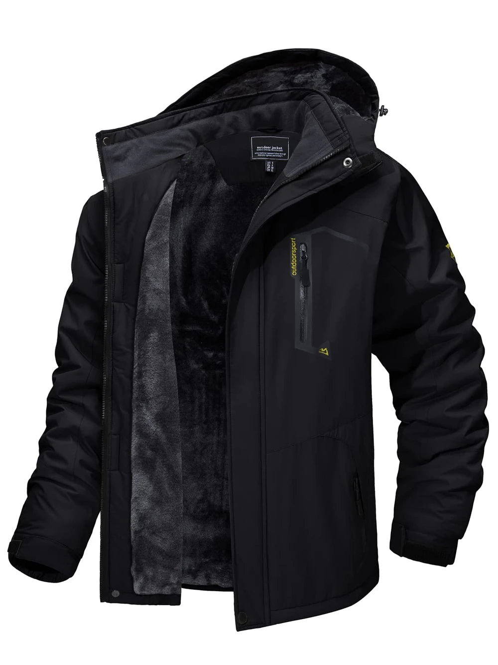 Fleece gevoerde jas met capuchon voor mannen.