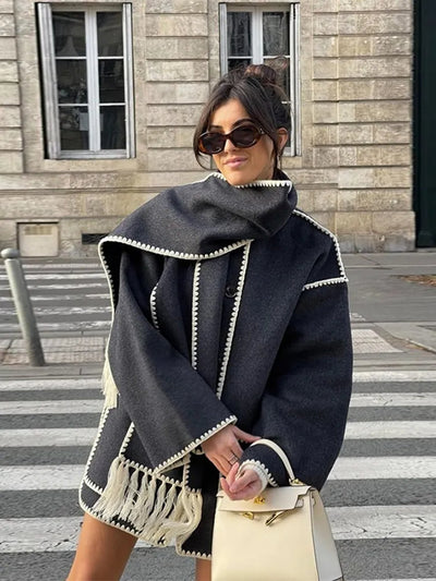 Manu Coat | Elegante luxe lange wollen herfstjas voor vrouwen
