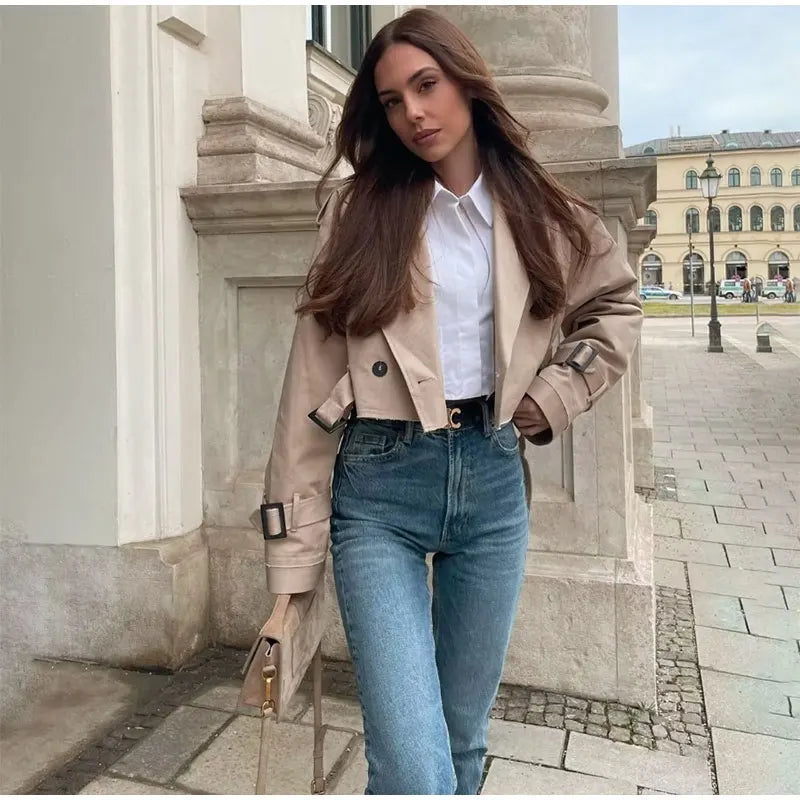 Nadine - casual cropped trenchcoat