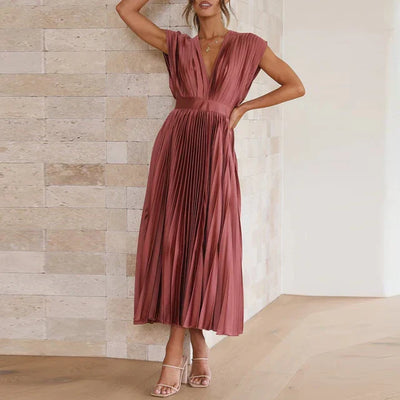 Leslie | Maxi-jurk met V-hals