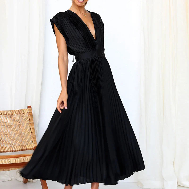 Leslie | Maxi-jurk met V-hals