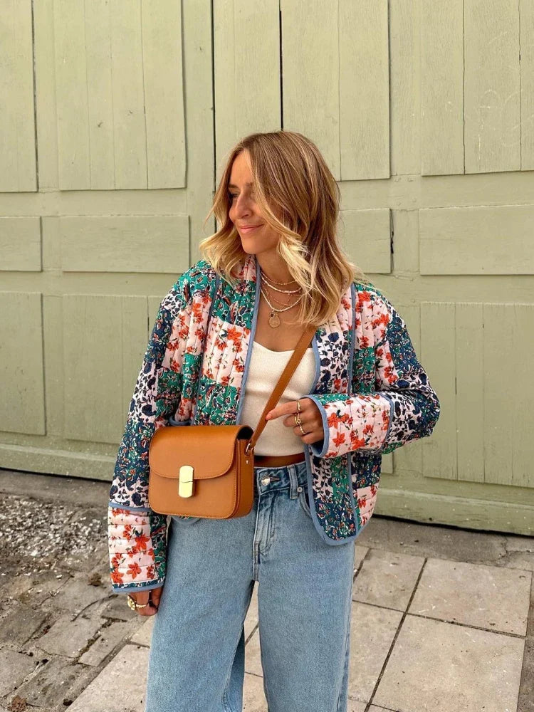 Emmy - Zachte geruite vintage jas