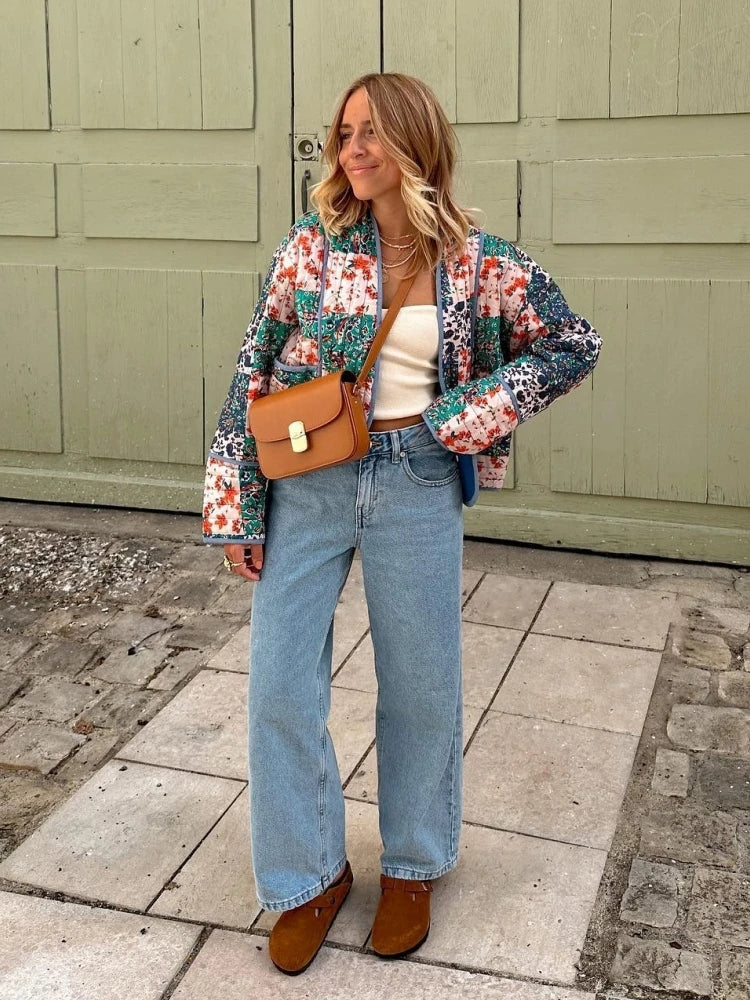 Emmy - Zachte geruite vintage jas